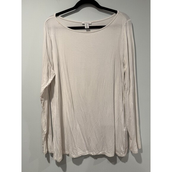 Daily Ritual Top Womens 2XL White Minimalist Casual Stretch Base Layer Travel - Picture 1 of 7